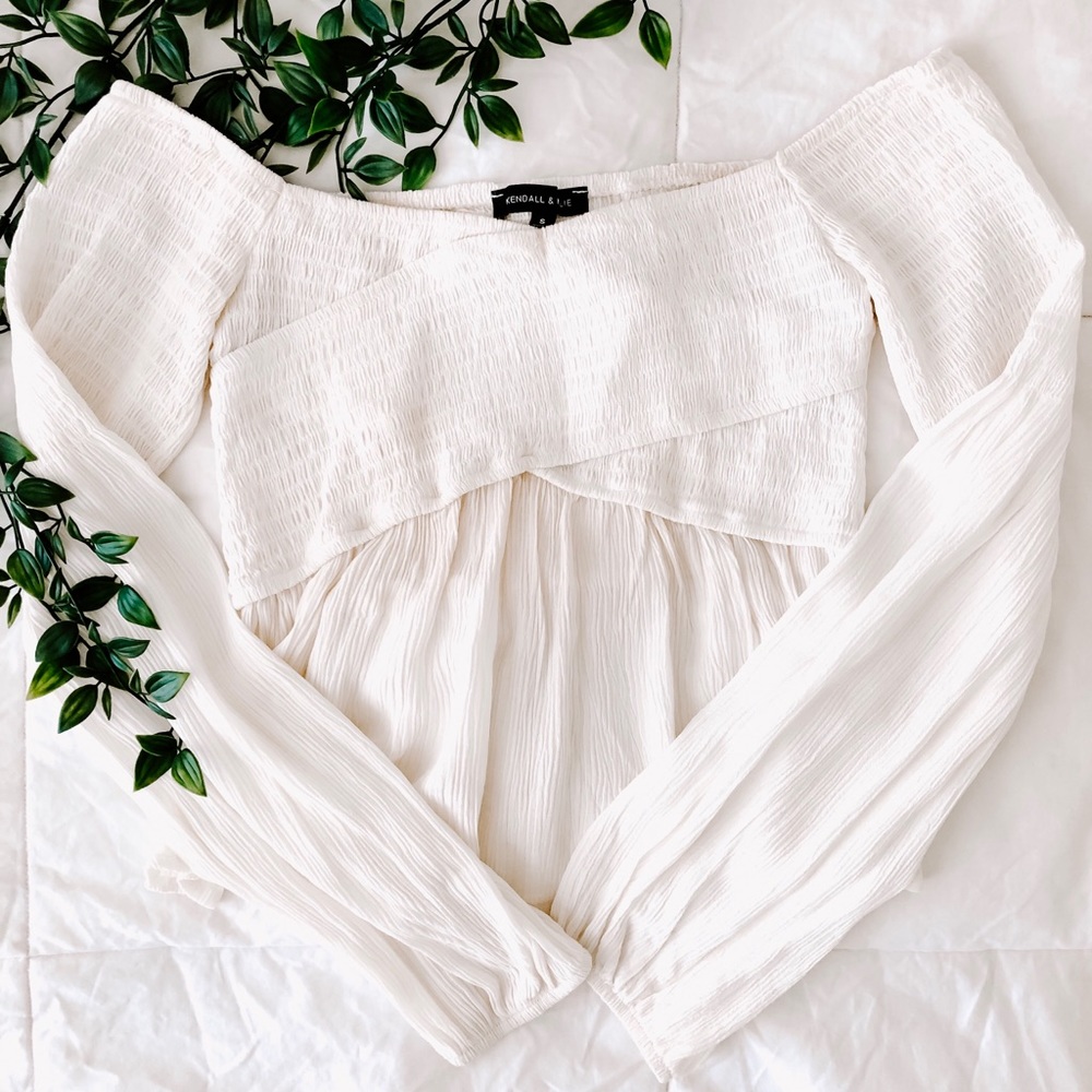 Kendall and Kylie off the shoulder cropped blouse.